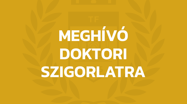 Meghívó Medvegy Zoltán doktori szigorlati vizsgájára