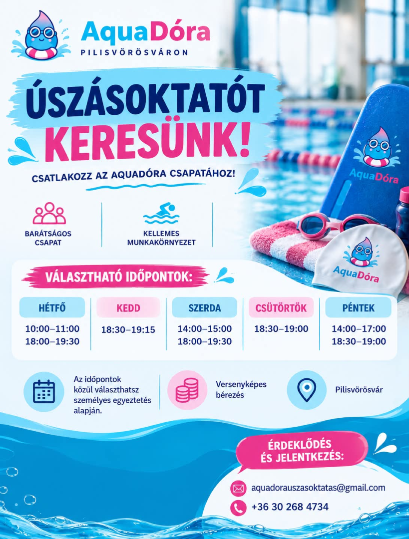 Uszasoktatot keresunk az Aqua Dora csapataba